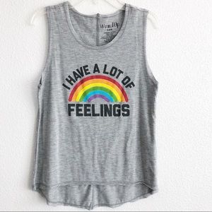 Wound Up Gray Graphic Crop Top. Sz Small.